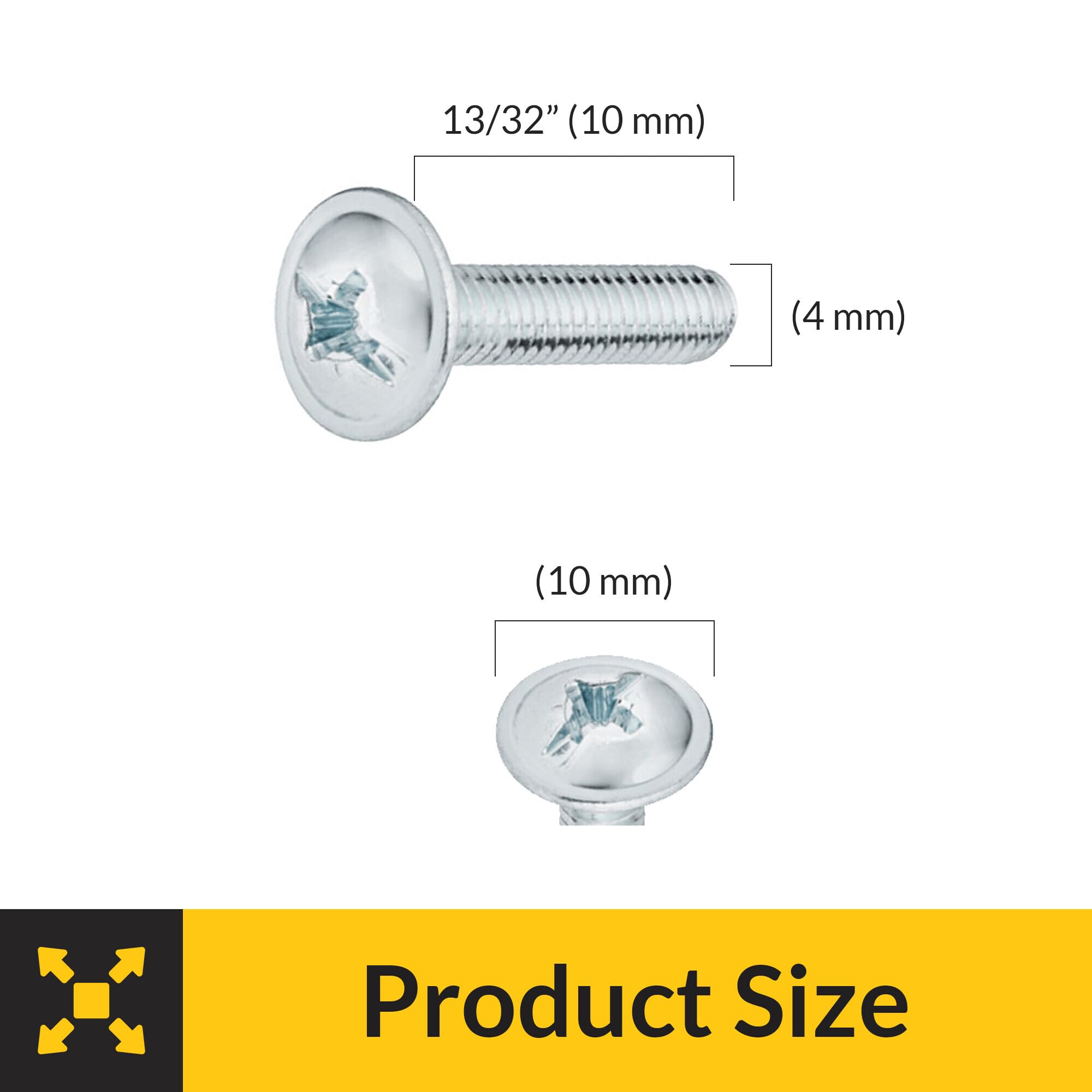 Brixwell SRW449021801 Threaded Screw, Flat Head 13/32