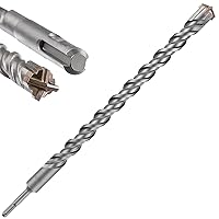 Vista 31 de Broca para hormigón, 1 unidad, 1 pulgada x 10 "-8 pulgadas, material de carburo de doble rosca de tipo cruzado, adecuado para hormigón, ladrillo
