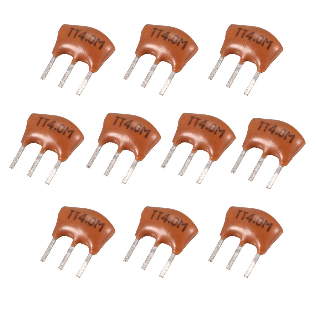 uxcell Ceramic Resonator Crystal Oscillator 4MHz 3 Pin DIP, Yellow 10