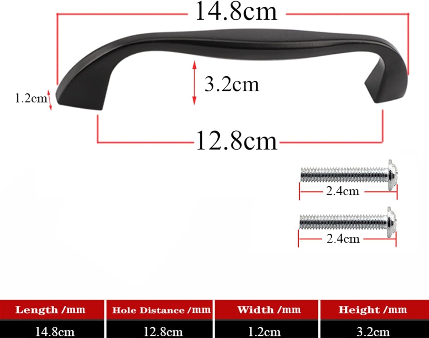 Cabinet Handles Suitcases Black Solid Aluminum Alloy Door Knobs and Kitchen Cupboard Pulls Drawer Furniture Hardware 1Pcs (Color : AB18-3)