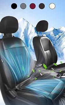 Summer Car Cooling Seat Cover Front Seat 12V Cooling Car Seat Cushion Ventilated Car Seat Cooling Pad Breathable Driver Seat Black
