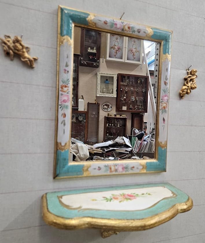  ARREDO SELLI SET COPPIA CONSOLLE E SPECCHIO STILE VENEZIANO