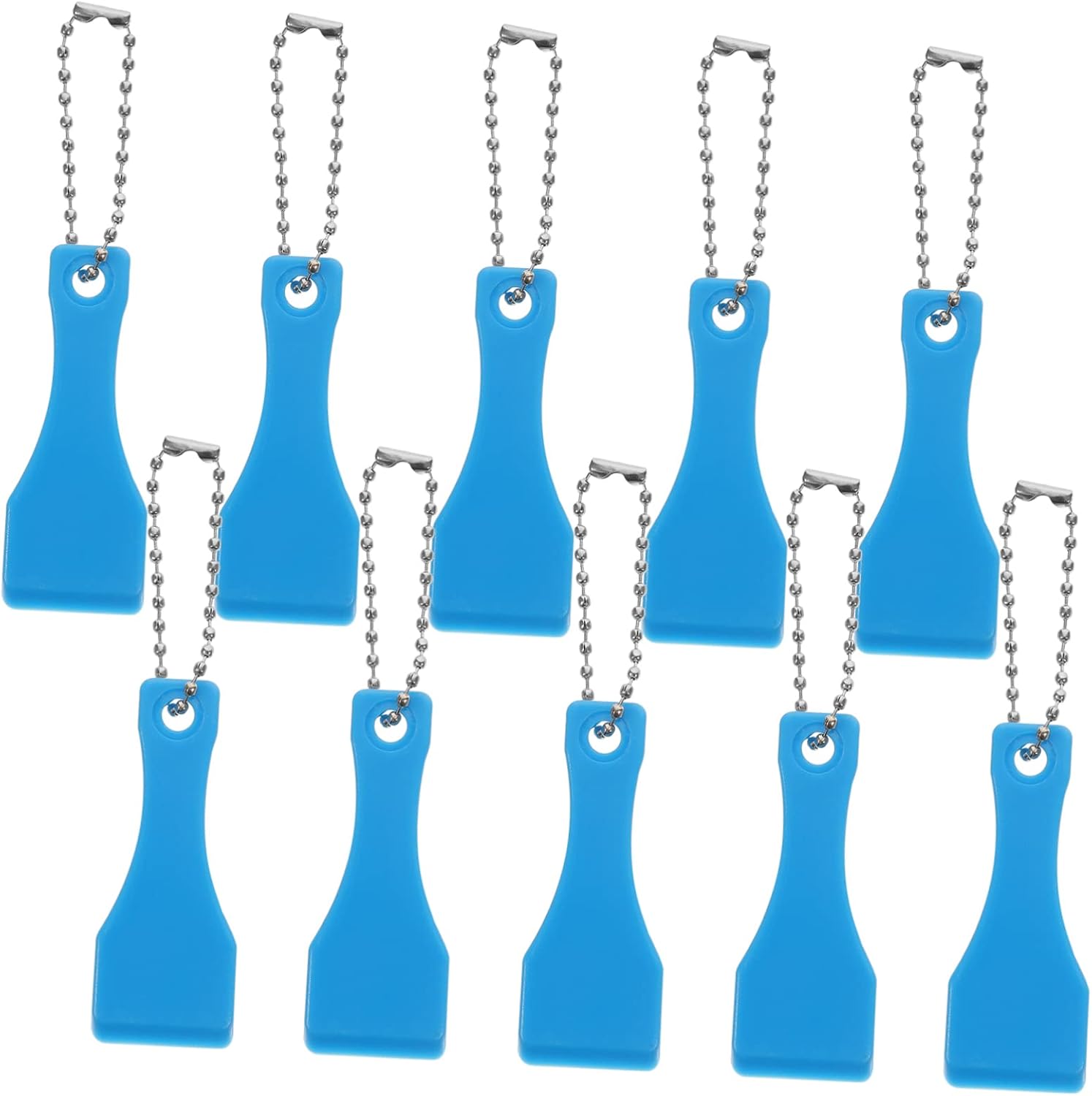 Uonlytech 10pcs Plastic Ticket Scratcher Tool Lightweight Scraping Tools for Easy Removal of Stickers Labels and Films Compact Design with Hanging Chain for Convenience