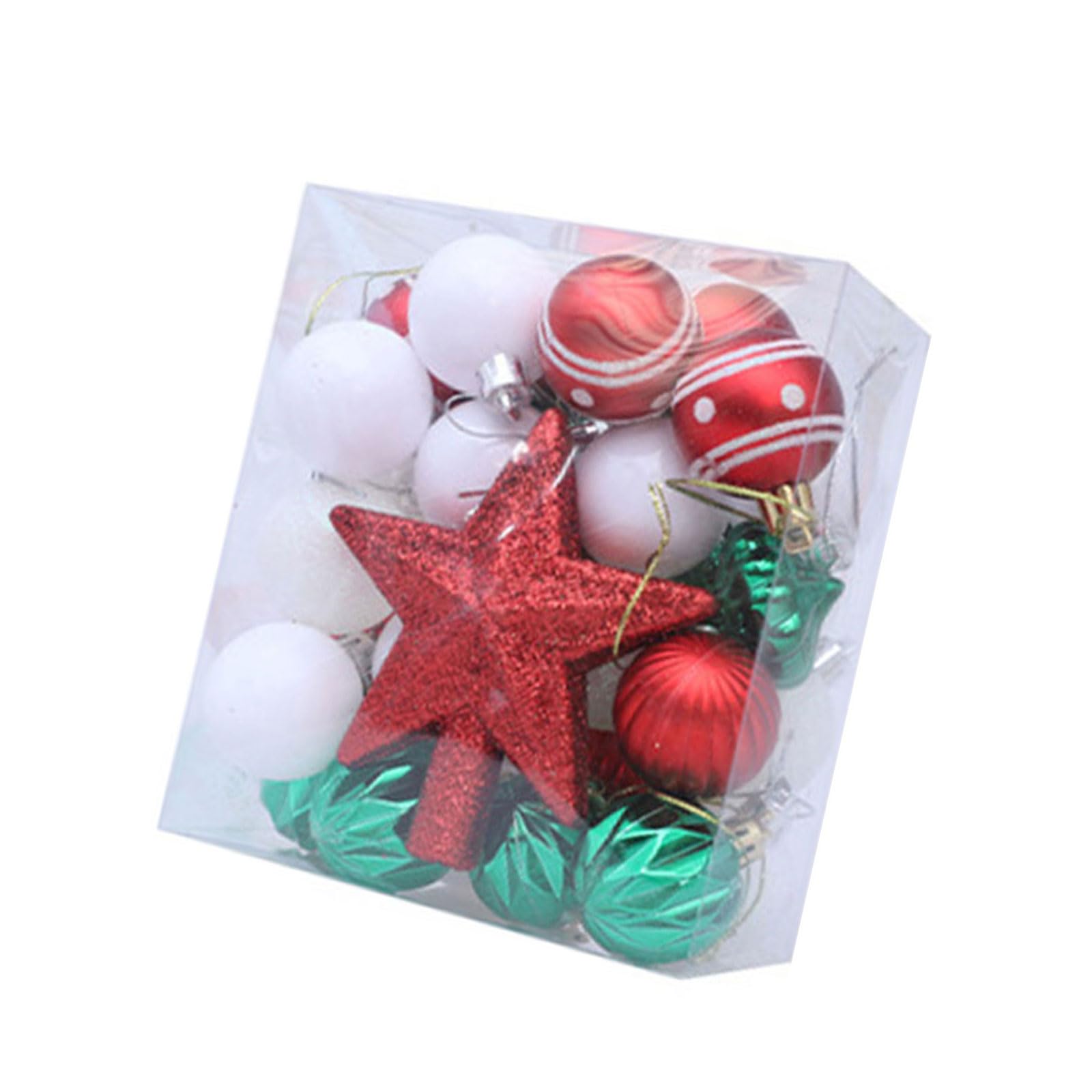 KAQNTUD Pack of 31 Christmas Baubles Baubles Christmas Tree Hanging Ornaments for Wreath Keepsake Winter Holiday Party Centrepieces Holiday Hanging Ornaments