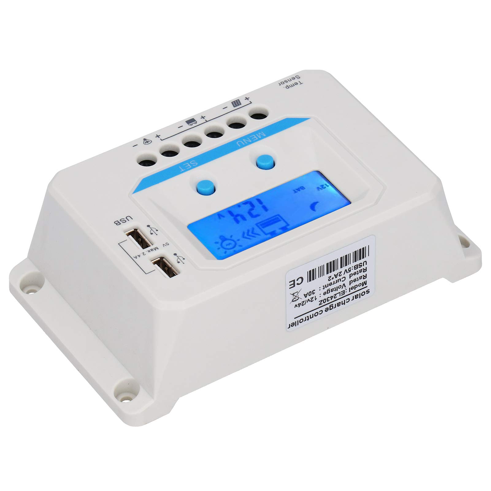 30A Solarladeregler-Panel mit LCD-Display EL2430Z