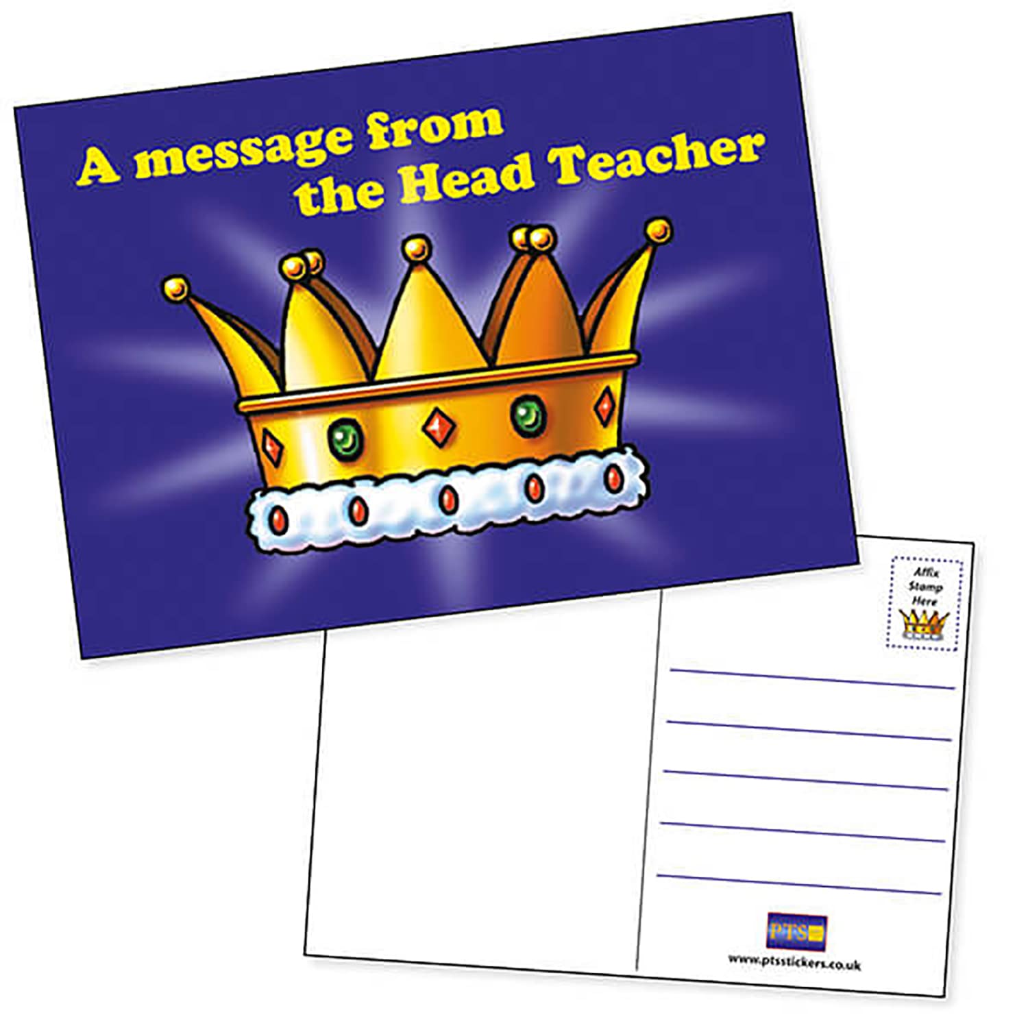 40 Head Teacher Crown Postcard Home A6 Primary Teaching Services