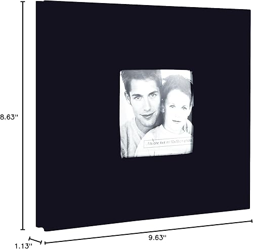 Miniatura 5 de MCS Álbum de recortes de tela expandible de 10 páginas con cubierta de apertura de fotos y páginas de 8 x 8 pulgadas, 9.6 x 8.5 pulgadas, negro