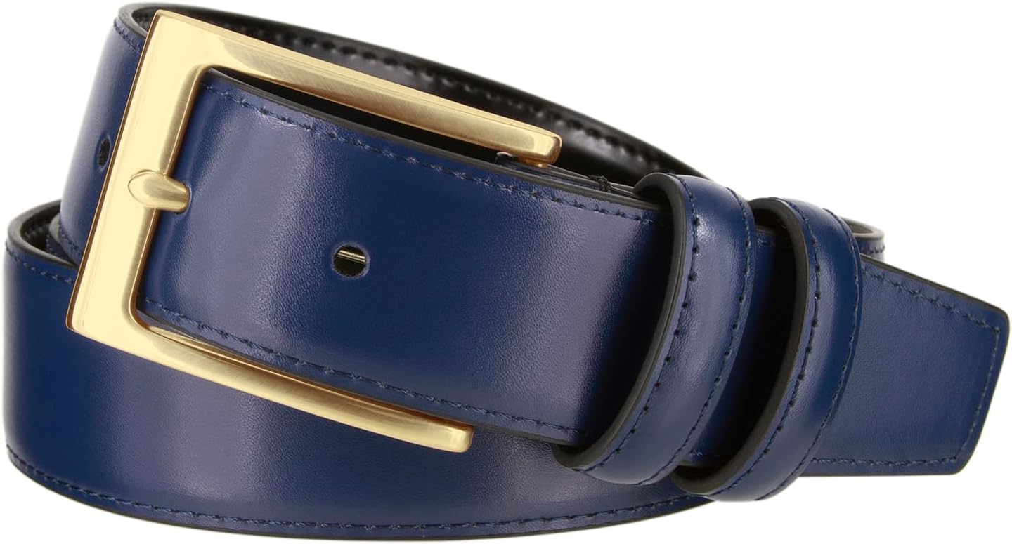 Men's Belt Classic Genuine Leather Smooth Dress Belt 1-3/8"(35mm) Wide image 2