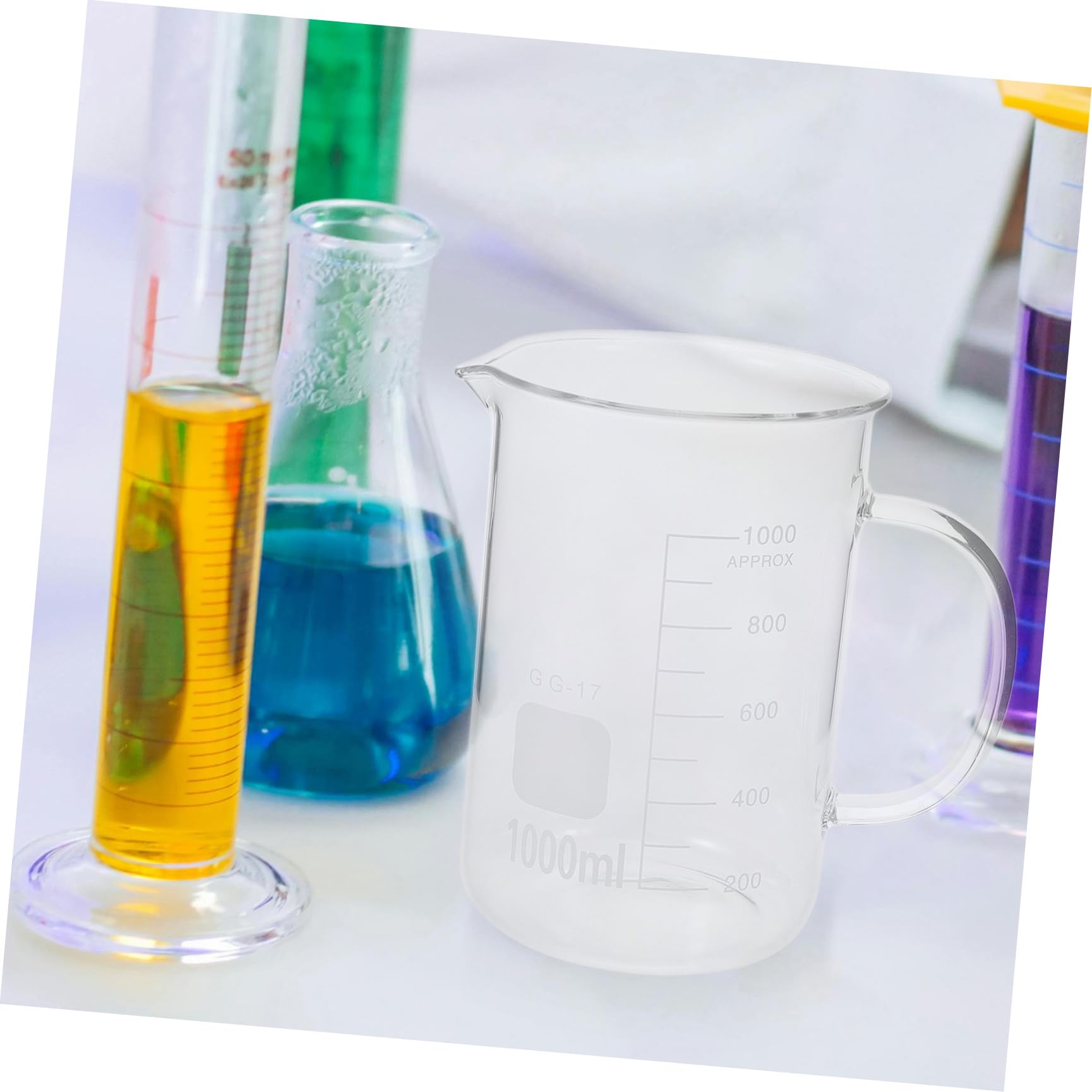 Glasbecher Messbecher mit Griff Borosilikatglas Messbecher mit Ausguss Präzises Ausgießen Vielseitiger Labor Küchenbecher