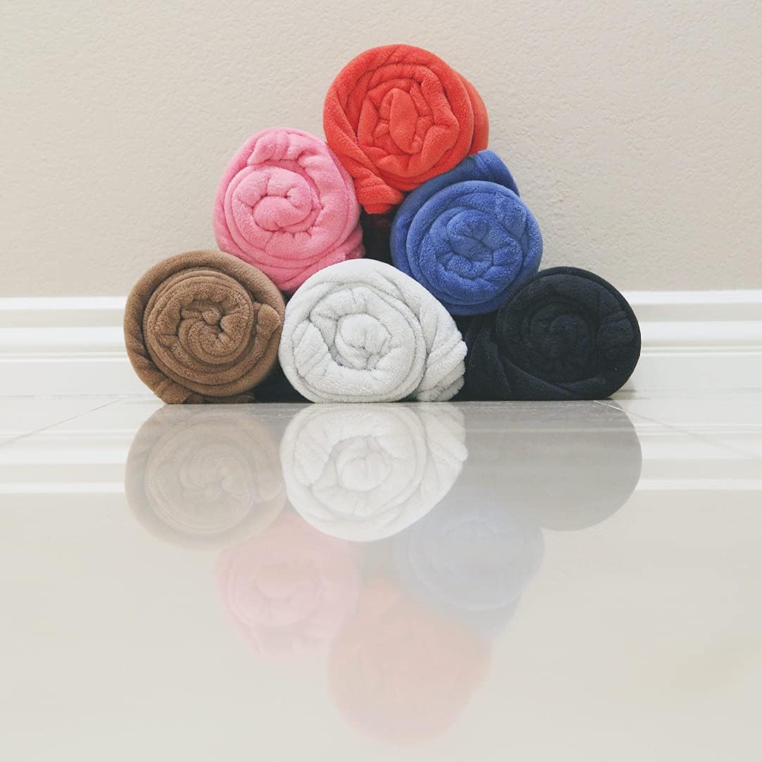 Safus Solid Fleece Blanket Plush Throw 50" x 60" - Red
