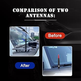 Ajxn 1 PC Car Bullet Antenna Skull, 5.4In Suitable for Ford F150 Wrangler Jeep Chevy Silverado 1500 2500 3500 HD Avalanche GMC Sierra 1500 2500 3500 Denali Heavy Duty Pickup Trucks Accessories (Red)