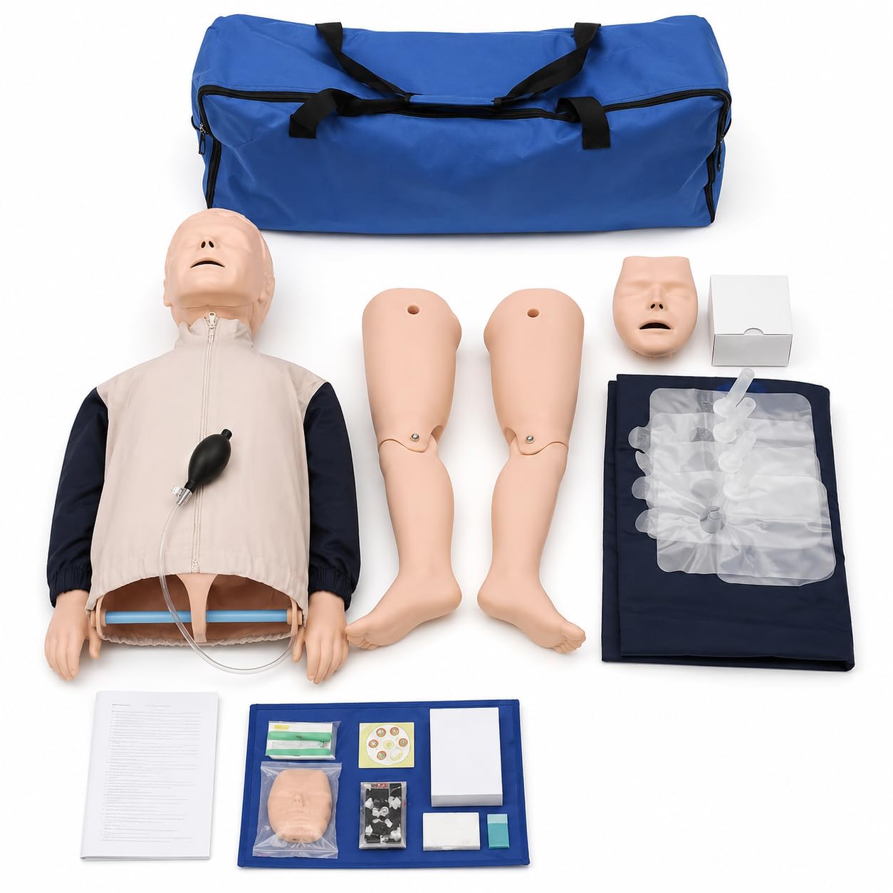 Maniquí de RCP para niños, modelo de entrenamiento profesional de cuerpo completo para práctica de primeros auxilios para bebés y niños