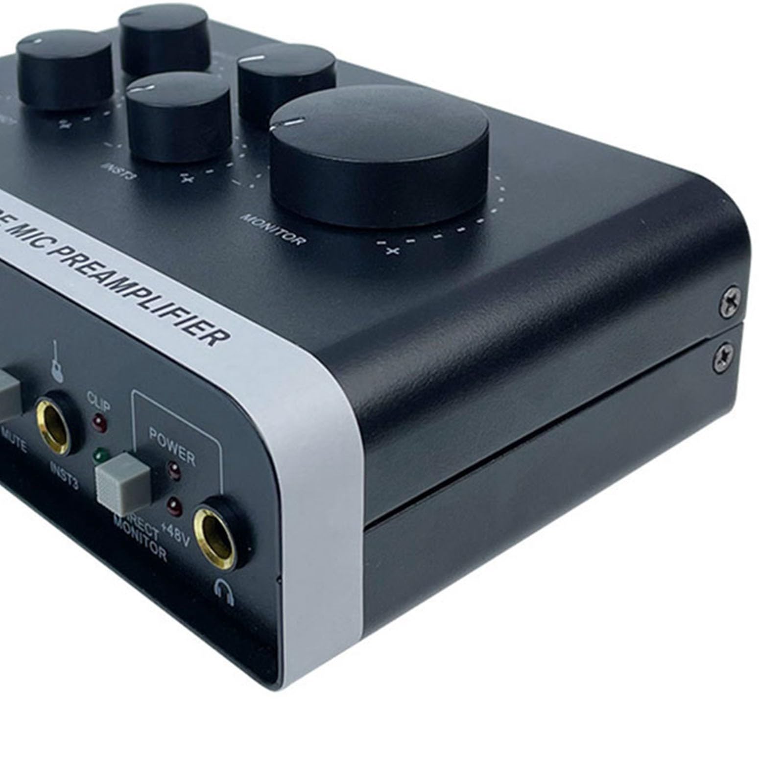 KIMISS Interfaz USB de Potencia de 48V para Podcasting de Grabación de PC y Transmisión de 2 en 2 Out Preamplificador de Mezclador de Sonido Profesional