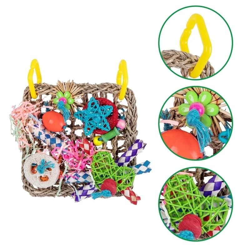 Juguetes for pájaros for periquitos, Juguetes for periquitos, Juguetes interactivos for pájaros for un Tiempo de Juego entretenido, Accesorios for jaulas de pájaros(C)