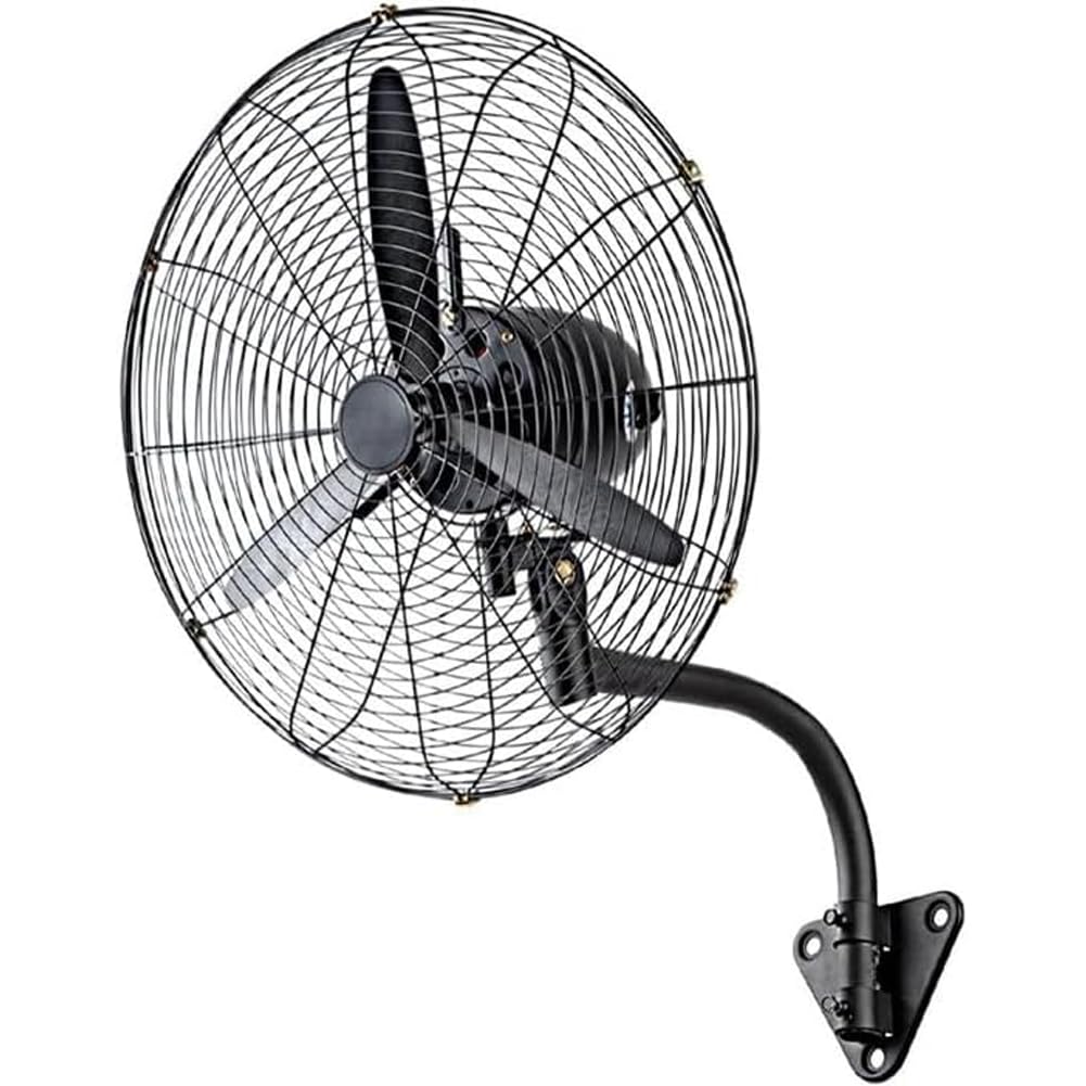 BAKAJI Ventilatore Industriale da Parete in Acciaio Potenza 200 Watt, 3 Velocità Selezionabili, Inclinazione Regolabile, Montaggio a Muro Stabile e Resistente, Ultra Silenzioso (66 cm)