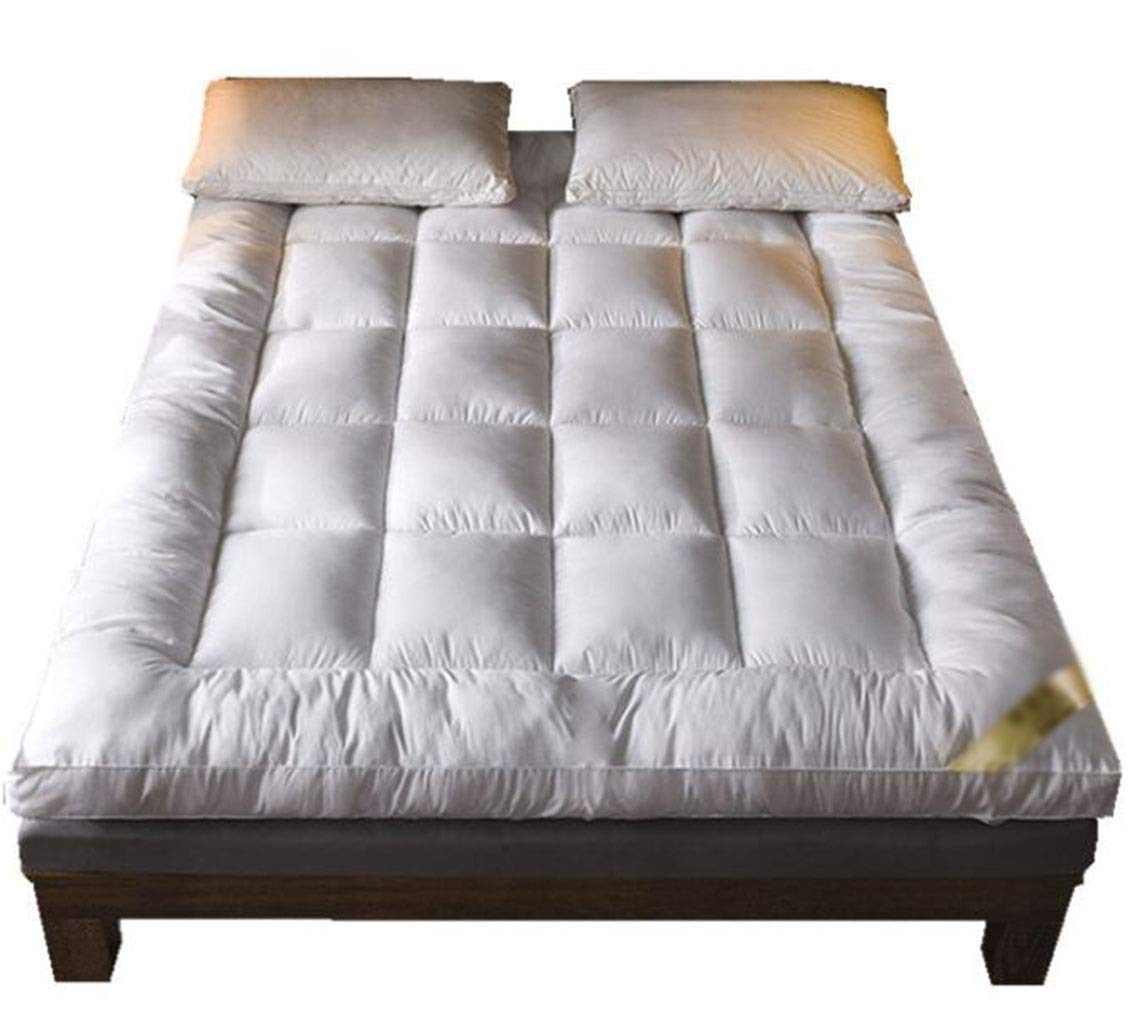 mattress Mattress Protector Foldable Cotton Double Thick Mattress Soft Skin-Friendly Fabric Four Fixed Corner Straps 1.8 Meters Hotel Mattress