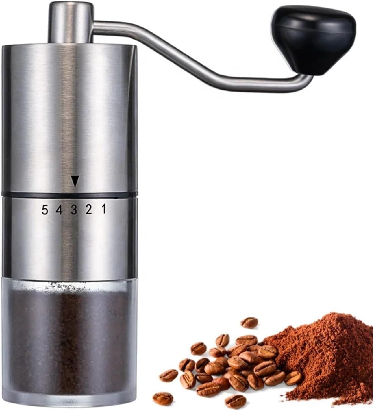 Home Office Travel Portable Hand Coffee Grinder with manual coarseness Settings User-friendly coffee hand grinder(Black)