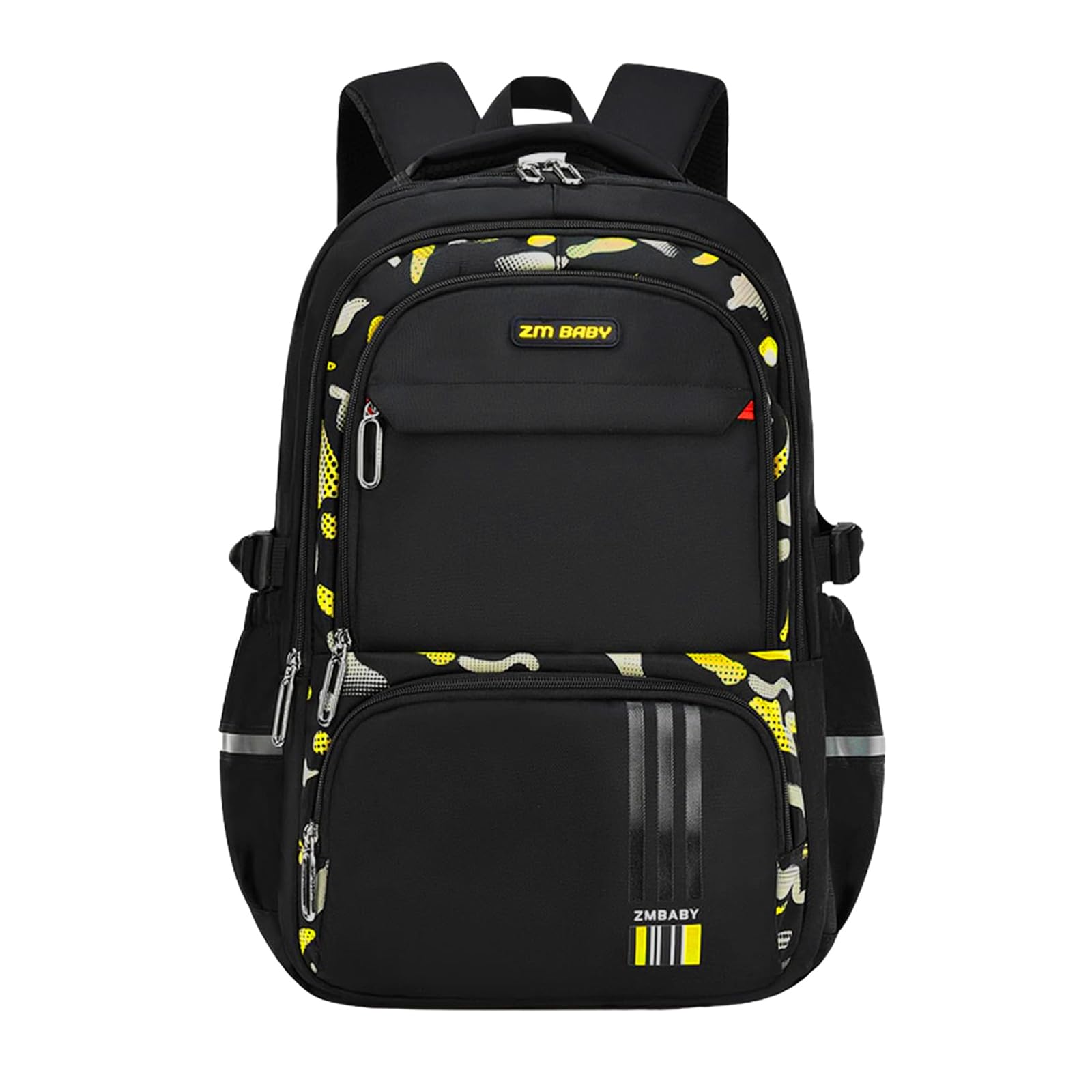 Funmo Mochila escolar para niños y adolescentes, mochila escolar, mochila grande, mochila ergonómica para niños, 15 años, resistente al agua, para mochilas escolares, trabajo, viajes, color negro, Negro ,