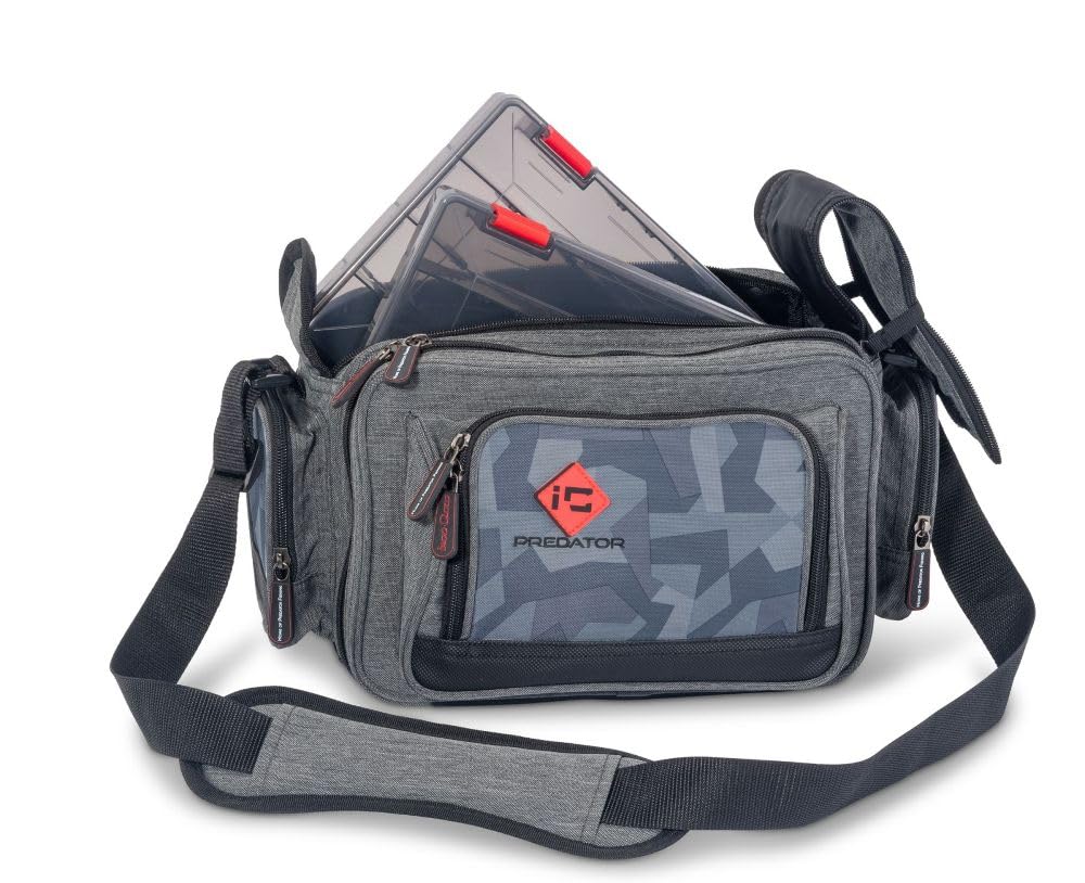Sänger Top Tackle Systems Iron Claw Jig Bag I, Angeltasche aus Polyester 400D, Schwarz, 40 x 24 x 21 cm, mit 2 Vario Boxen, für Raubfischangeln, Kunstködertasche