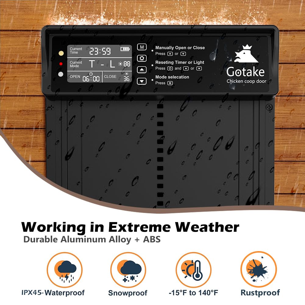 Porta Pollaio Automatica Con Telecomando | Timer E Sensore Luce | Alimentazione A Batteria O Rete | IP65 - Foto 9