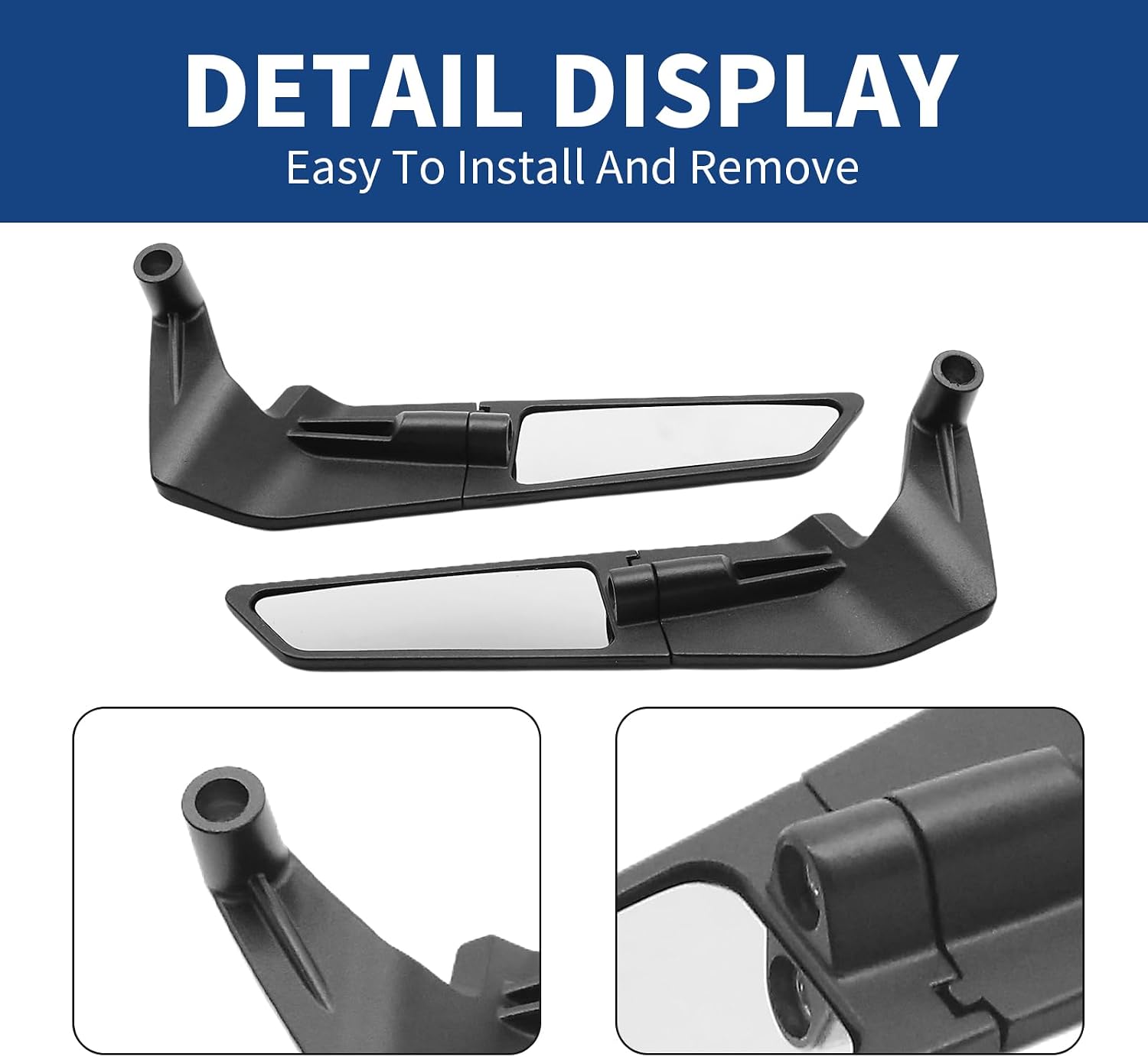 Motorcycle Mirrors Universal Adjustable 10MM 8MM, Motorcycle Wind Wing Side Mirrors Rotating Rear View Mirror Left Right, Replacement for Duke 390