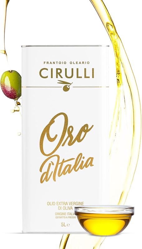 Cirulli Huile d'Olive Extra Vierge Italienne - 5L - Boîte avec Bec Verseur - Huile d'Olive Pressée à