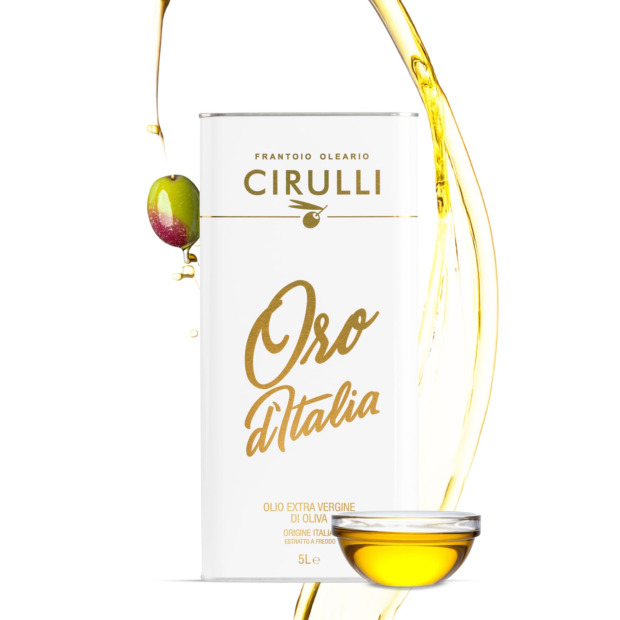 Aceite de oliva virgen extra italiano extraído en frío, lata EVO (5 Litros)