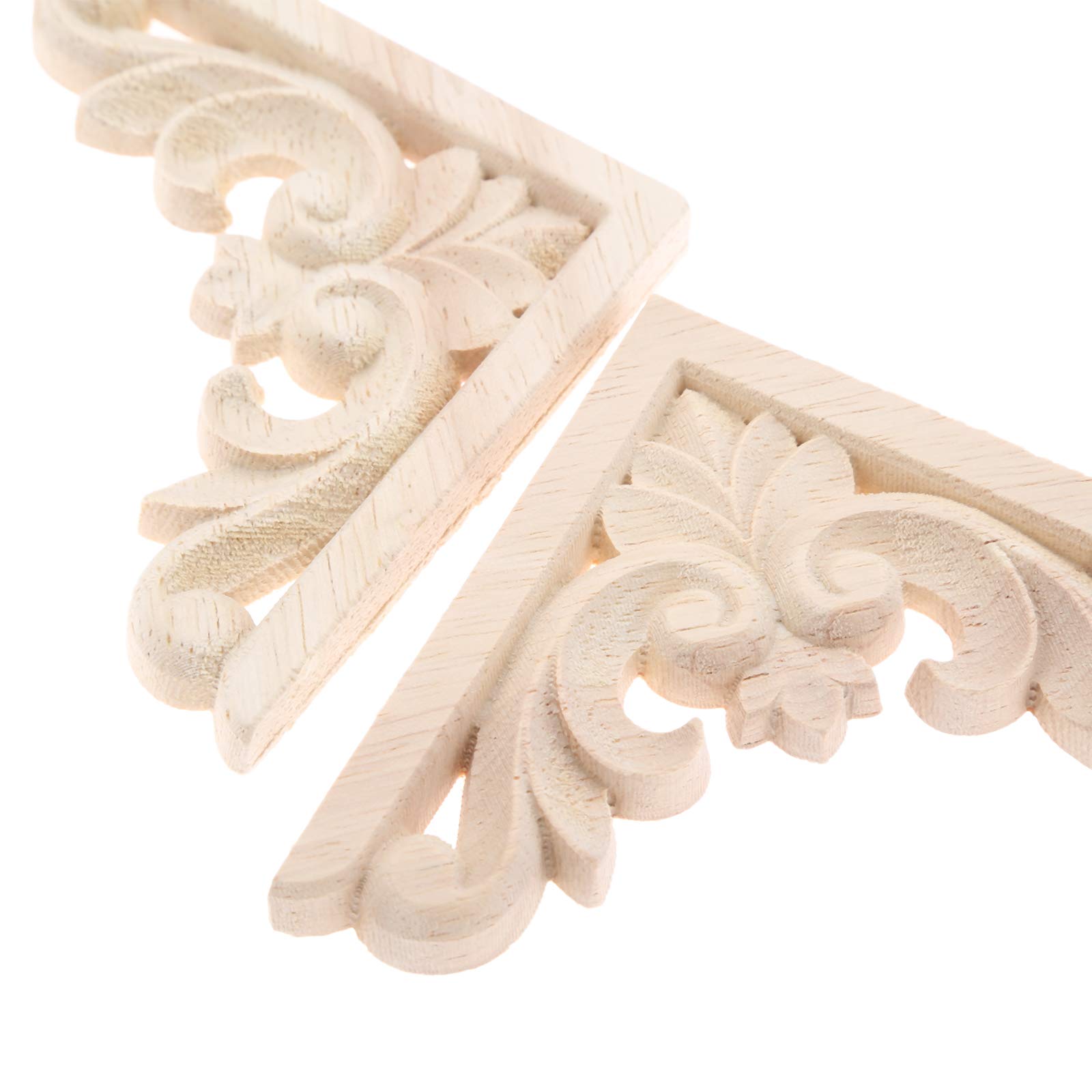 Rzeźbione drewniane nakładki narożne, Dąbowa aplikacja narożna z rzeźbą w drewnie do mebli domowych Szafka ścienna 6 cm/8 cm(6x6cm)
