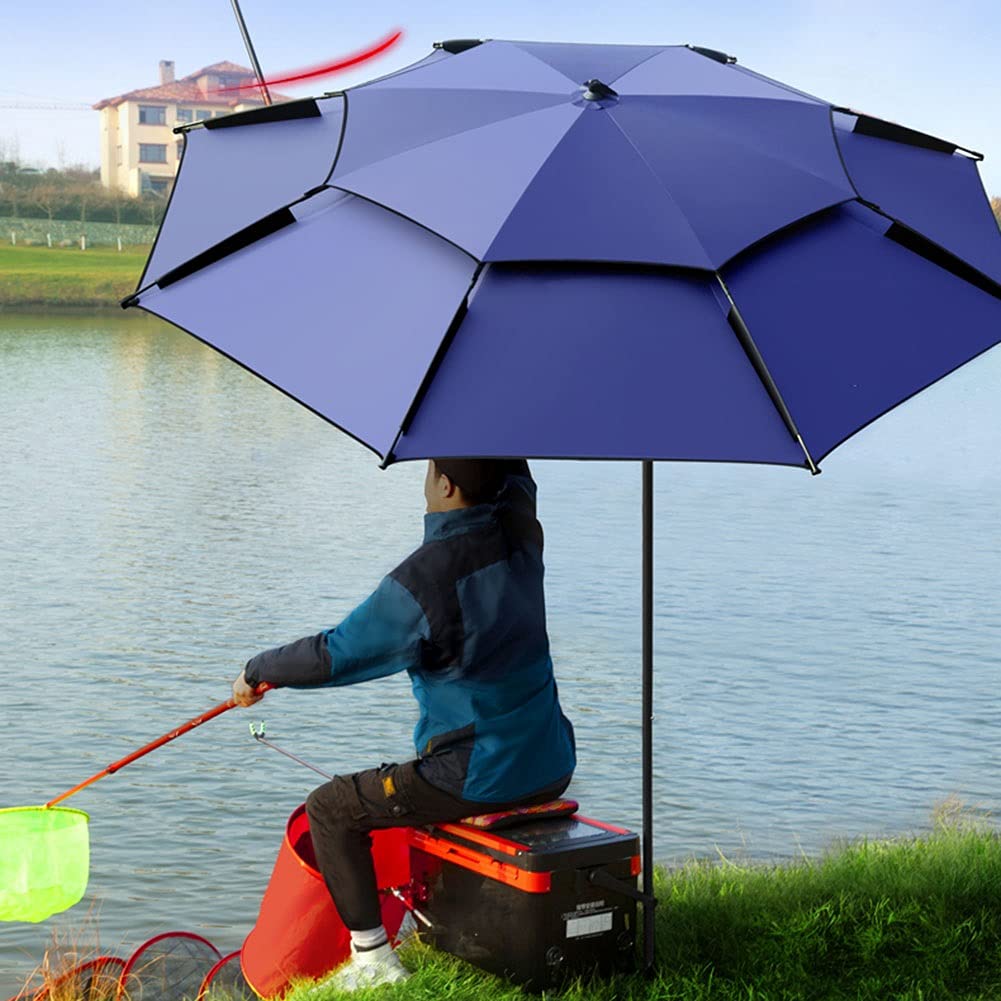 Sombrilla de Playa Antiviento protección Solar Ultra Transpirable Sombrilla de jardín portátil, Techo de ventilación, Poliester y Varilla de Aluminio Parasol Pesca (Size : 260CM/8.5ft)