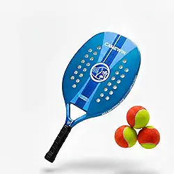Kit Completo Raquete de Beach Tennis Com Estojo Protetor + 3 Bolinhas Pack de Treino para Jogadores Iniciantes ou Intermediários Treino e Diversão