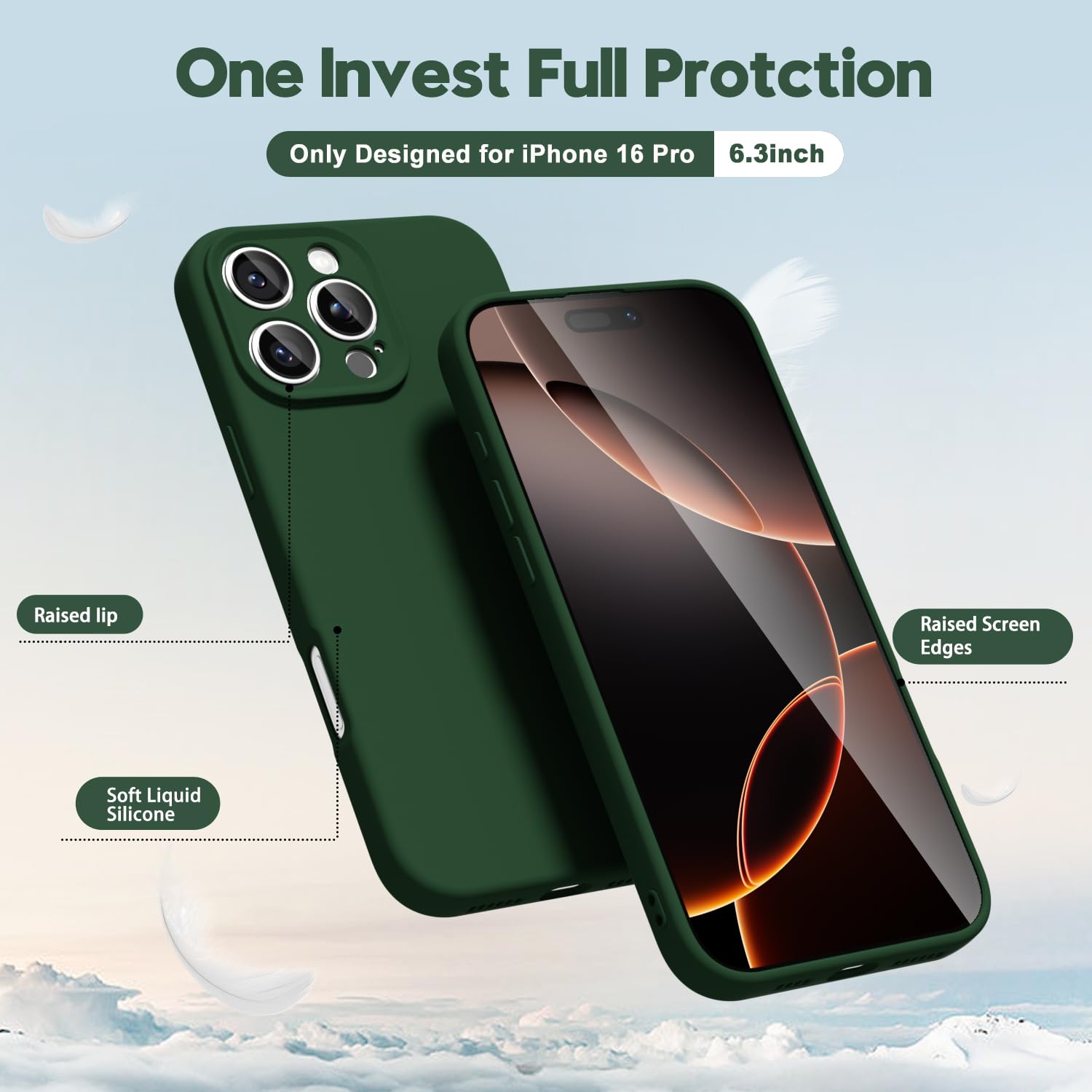 oakxco for iPhone 17 Pro Max Phone Case Liquid Silicone, Cute Thin Slim Grip Soft Rubber Gel for Women Men, Smooth Matte TPU Plain Solid Color Girly Simple Case with Camera Cover, Light Pink — view 676
