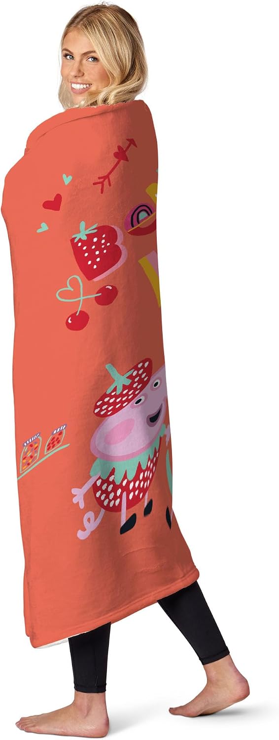 Northwest Hasbro Peppa Pig, Berry Lovely, Silk Touch Throw Blanket, 50 x 60 Inches