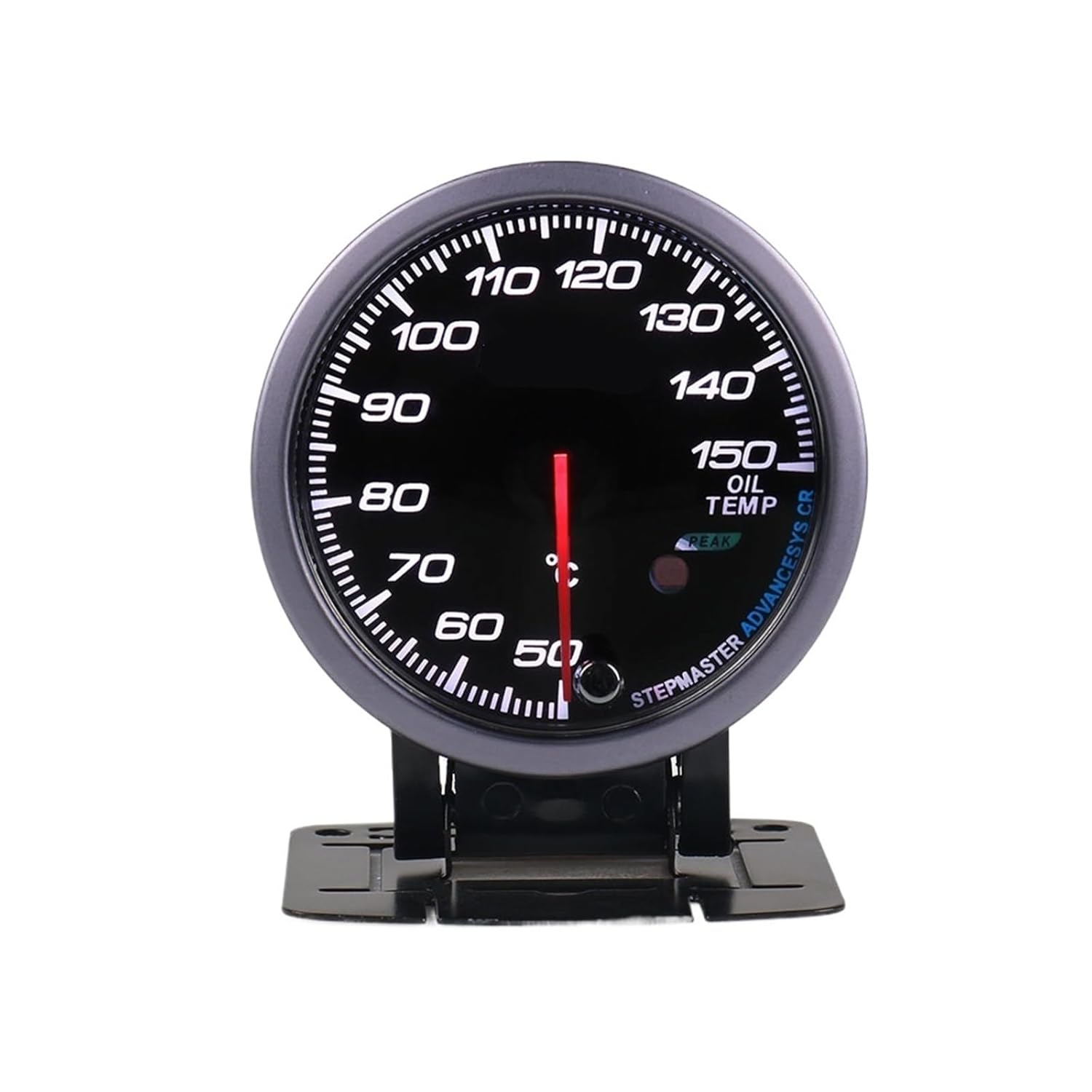 60MM Black Face Oil Temp Gauge 50-150C White/Amber Light Peak Function Car Meter with Sensor