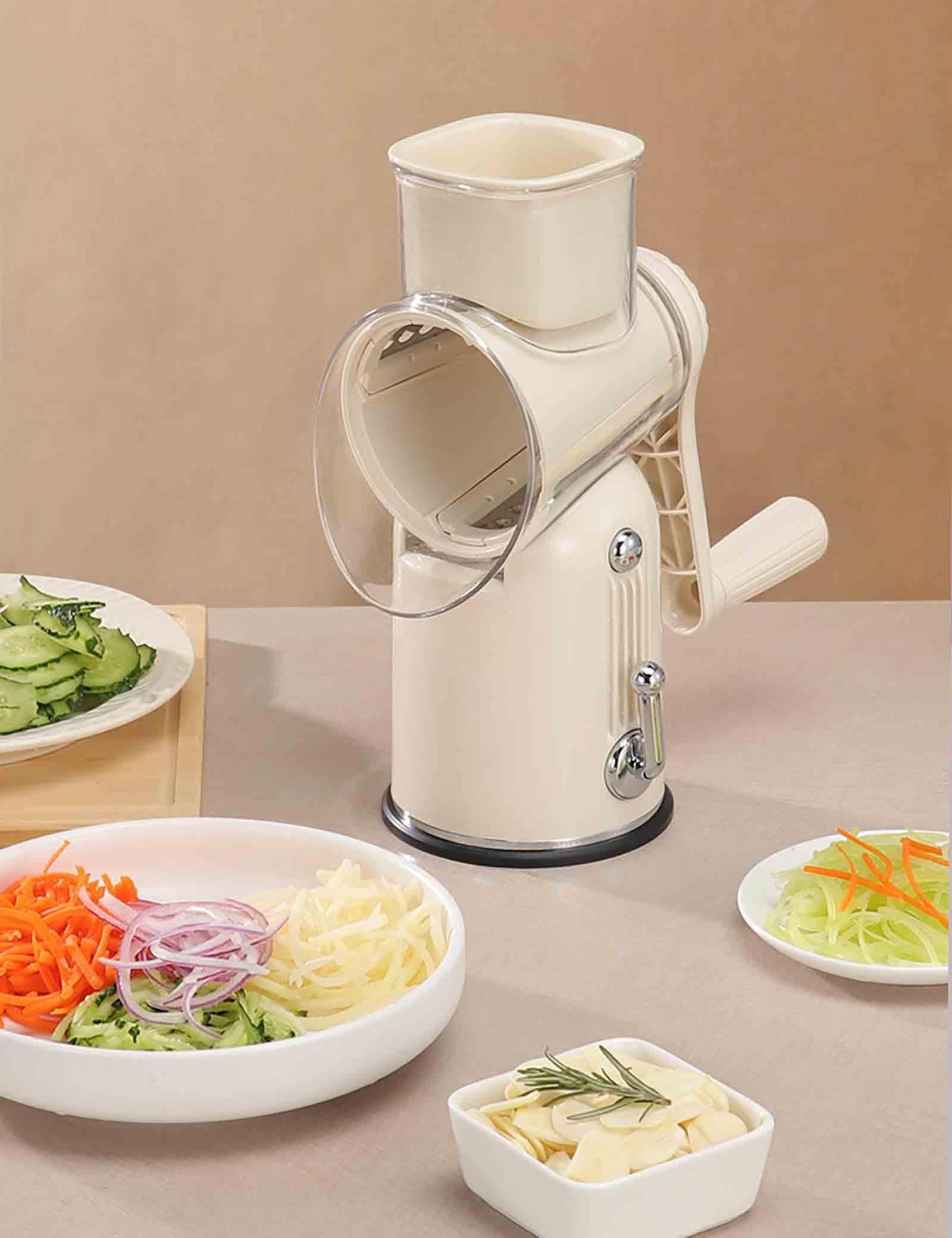 Hand Crank Vegetable Slicer Roarrave 5-in-1 Rotary Food Chopper ...