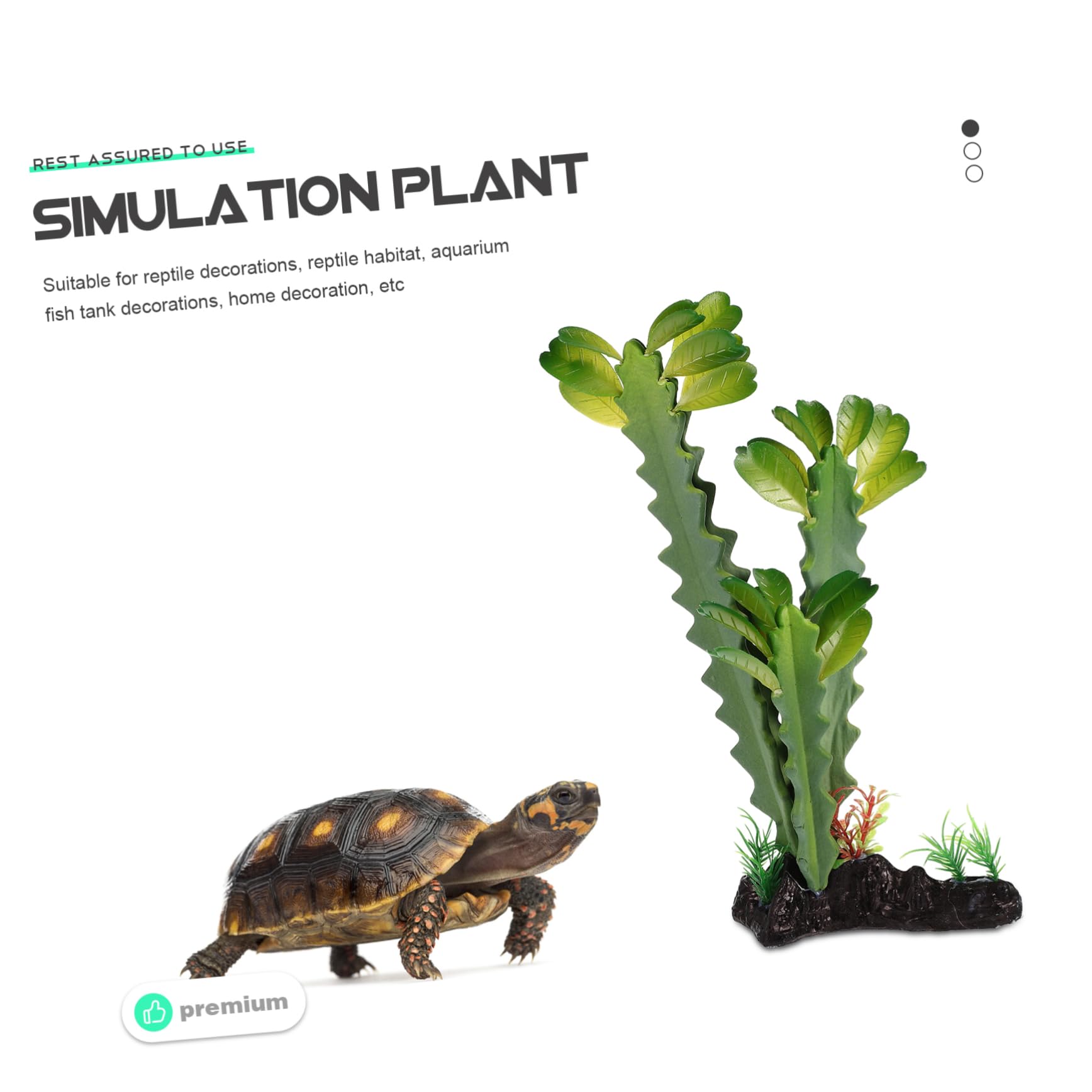 Sosoport 2pièces Plante De Cachette pour Lézard Fausse Plante Résine pour Terrarium Décoration Naturelle pour Reptiles Et Amphibiens pour Aquariums Et Terrariums