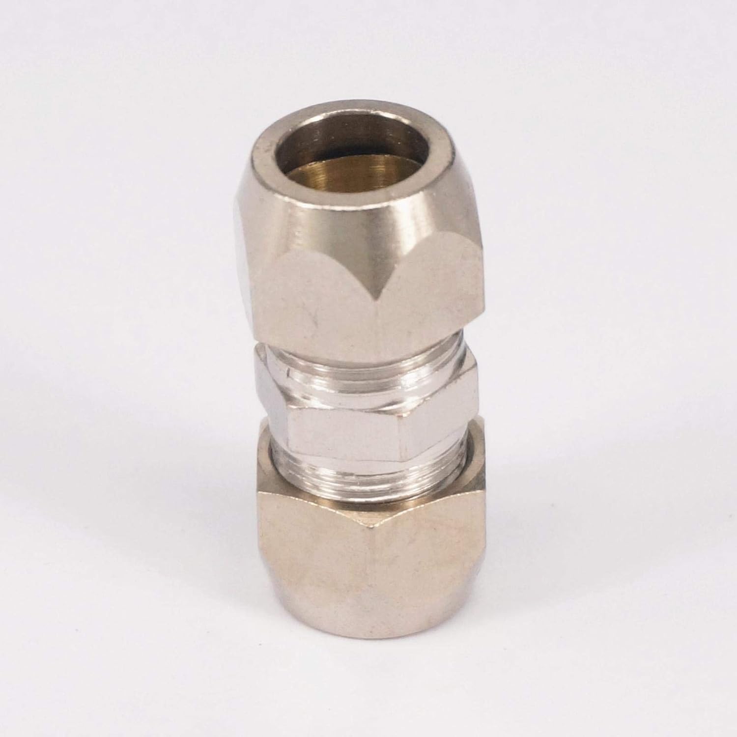 2pcs Fit Tube O/D 10mm Equal Nikel Plated Brass Ferrule Pneumatic Air Compression Fitting Adapter