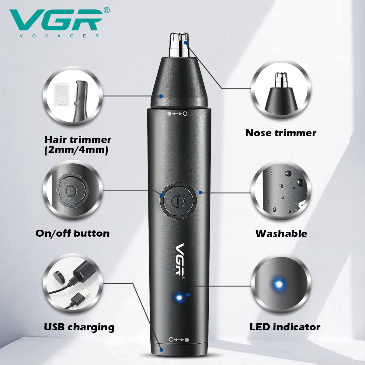 VGR V-613 Nose and ear trimmer description image 2