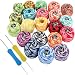 Kurtzy Crochet Thread 42 Pcs - Stripy Design Cotton Yarn in an Assortment of Colors - 1995 Yards in Total - Crochet Thread for Patterns, Hand Embroidery Projects and Applique