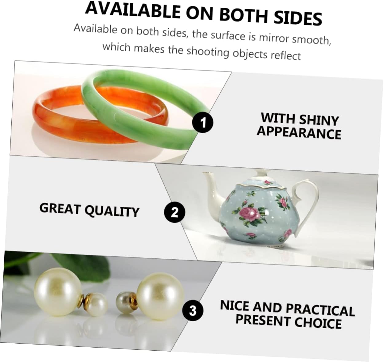 Acrylic Mirror Plate Photo Backdrop Photography Props 40x40cm Jewelry Background Makeup Photography Service