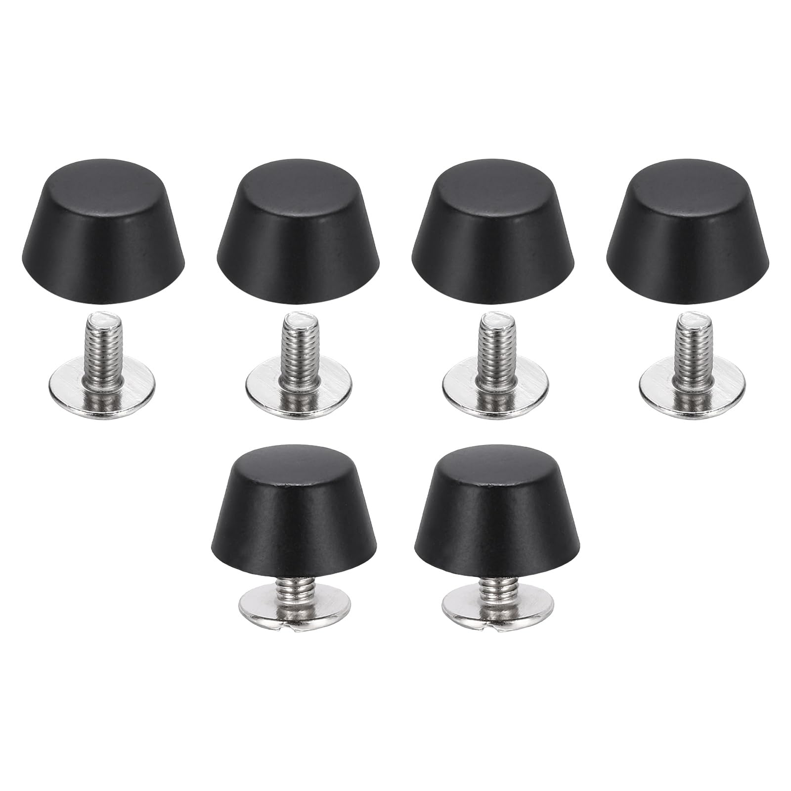 sourcing map 6 Sets Rivets Stud Handbag Purse Feet 12mm / 1/2" Screw Back Spikes Nailhead Flat Head Stud Rivet Buckle Leathercraft for Leather DIY Collar Belt Bag Totes, Matte Black