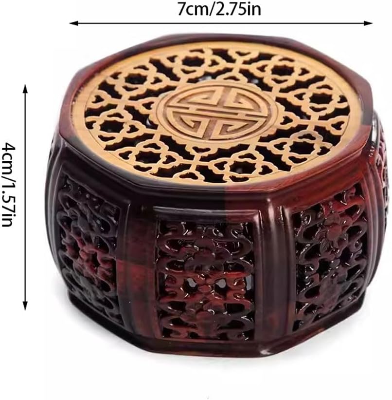 Bonsai Pedestal Vase Pedestal Stands Empty Inlaid Solid Wood Potted Plant Base Round Buddha Statue Base Teapot Vase Crafts Ornament Base Planter Stand Plant Holder(Medium)