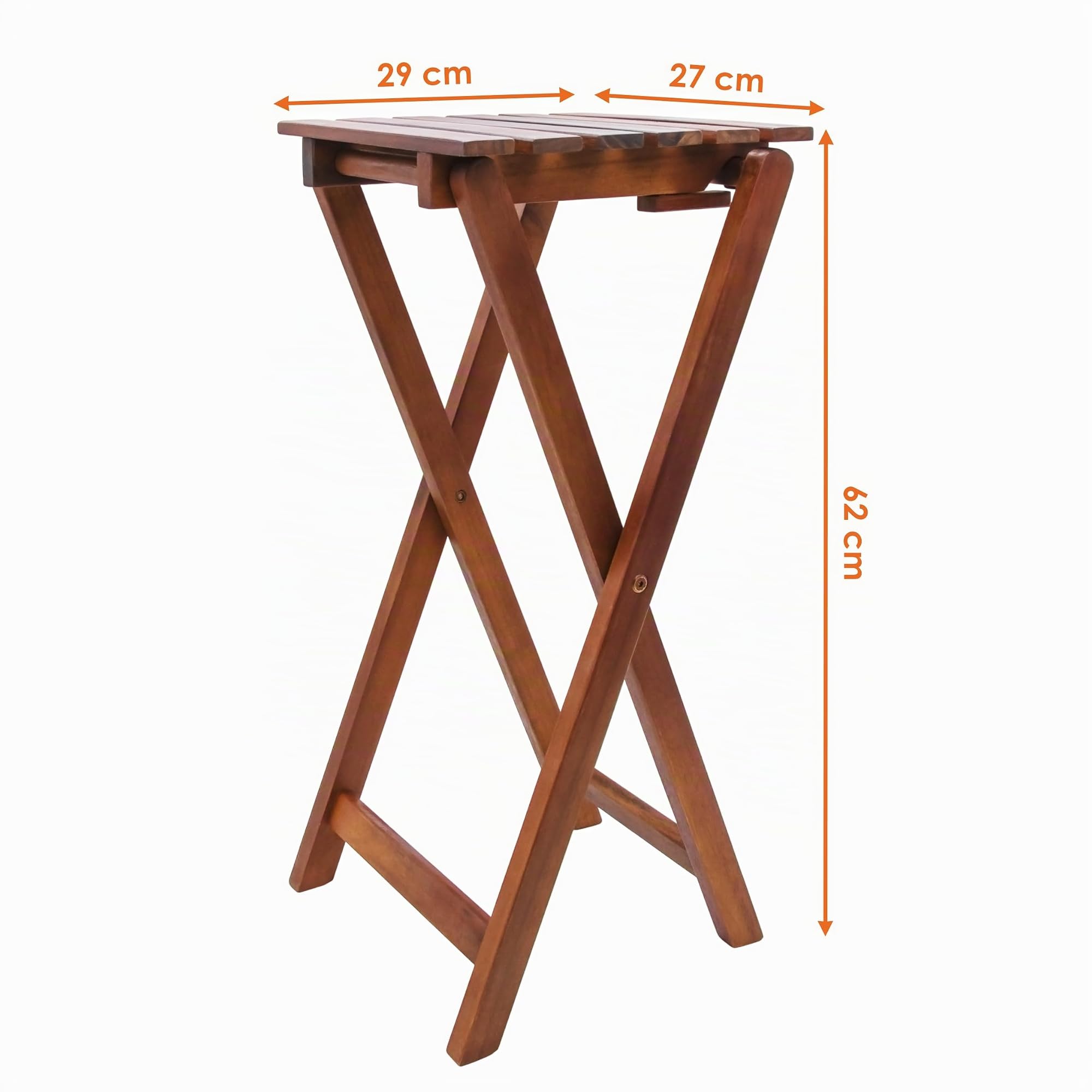 Spetebo Eucalipto, sgabello pieghevole, 62 cm, in legno, tavolino da giardino
