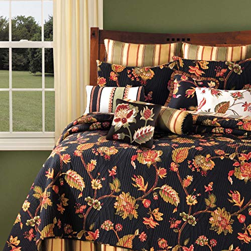 C&F Home Kingston King Quilt 100% Cotton Lightweight Machine Washable Reversible Bedspread Coverlet King Black