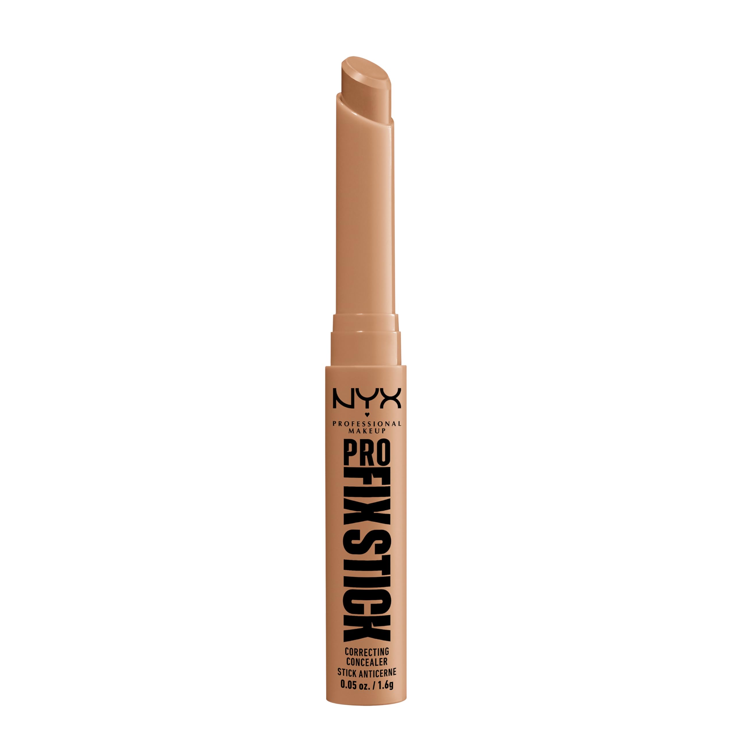 NYX Professional Makeup Correcting Concealer Stick, Covers Blemishes, Dark Spots and Discolouration, 12H Wear, Infused with Hyaluronic Acid, Vegan Formula, Pro Fix Stick, Nutmeg