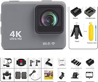 4K/60FPS WiFi Câmera de ação à prova d'água Câmera de ação antivibração com tela de controle remoto Esportes Câmera subaquática Gravador de unidade CâMera De AçãO (Size : Standard, Color : Action Ca
