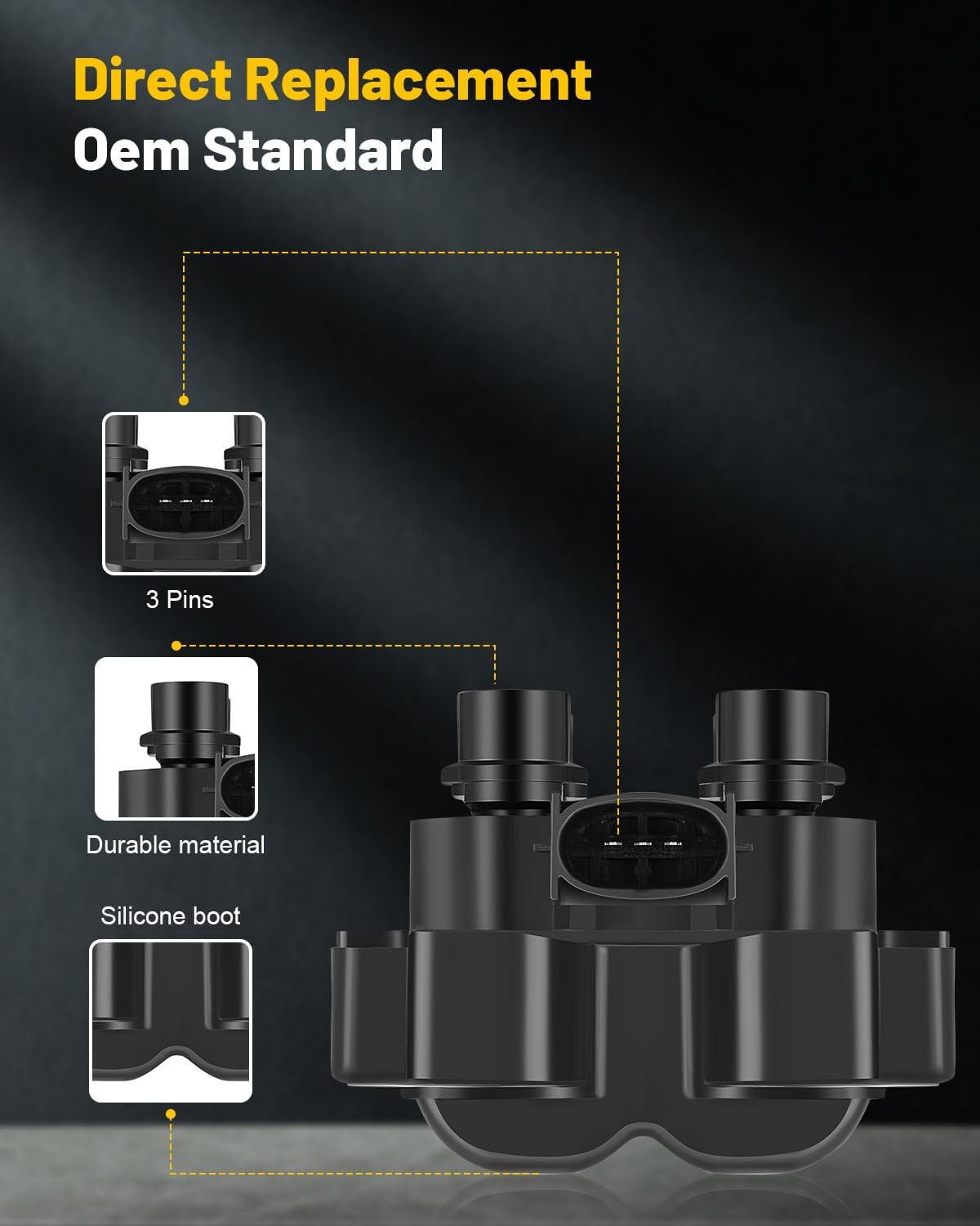 OCPTY 2 Ignition Coils with 8 Iridium Spark Plugs fits DG461 E8TF12029AA E8TZ12029A for ford 1999 Expedition 1996-1997 Crown Victoria 1998 2000 4.6L 5.0L V8
