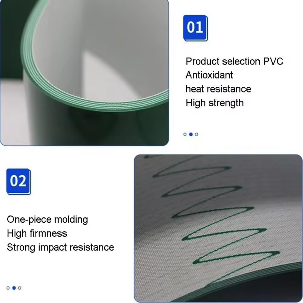 Przemysłowy zielony przenośnik taśmowy PVC - 1 szt., grubość 2 mm, długość 600-1050 mm, szerokość 15-35 mm, wszechstronny do przestrzeni produkcyjnych (20 mm, szerokość 700 mm)