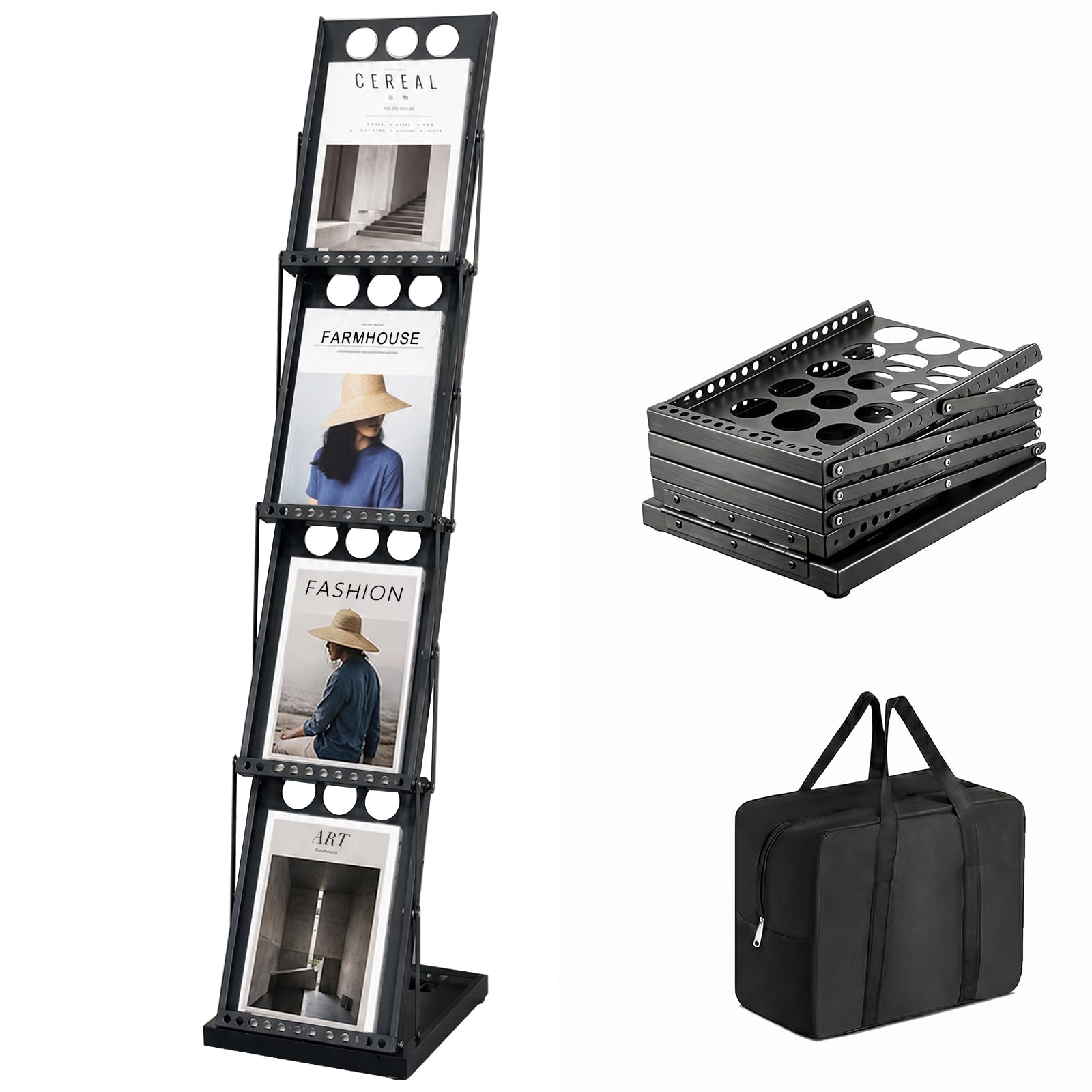 Magazine Stand A4 Brochure Display Stand Floor Magazine Rack Leaflet Holder