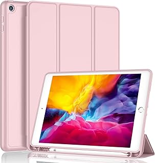 Next store iPad Pro 9.7 Inch Case (2017/2018) iPad Pro 9.7 Inch 2016 iPad Air 2/1 Case with Pencil Holder, Full Body Protective Cover with Silicone Back and Auto Wake/Sleep (Light Pink)