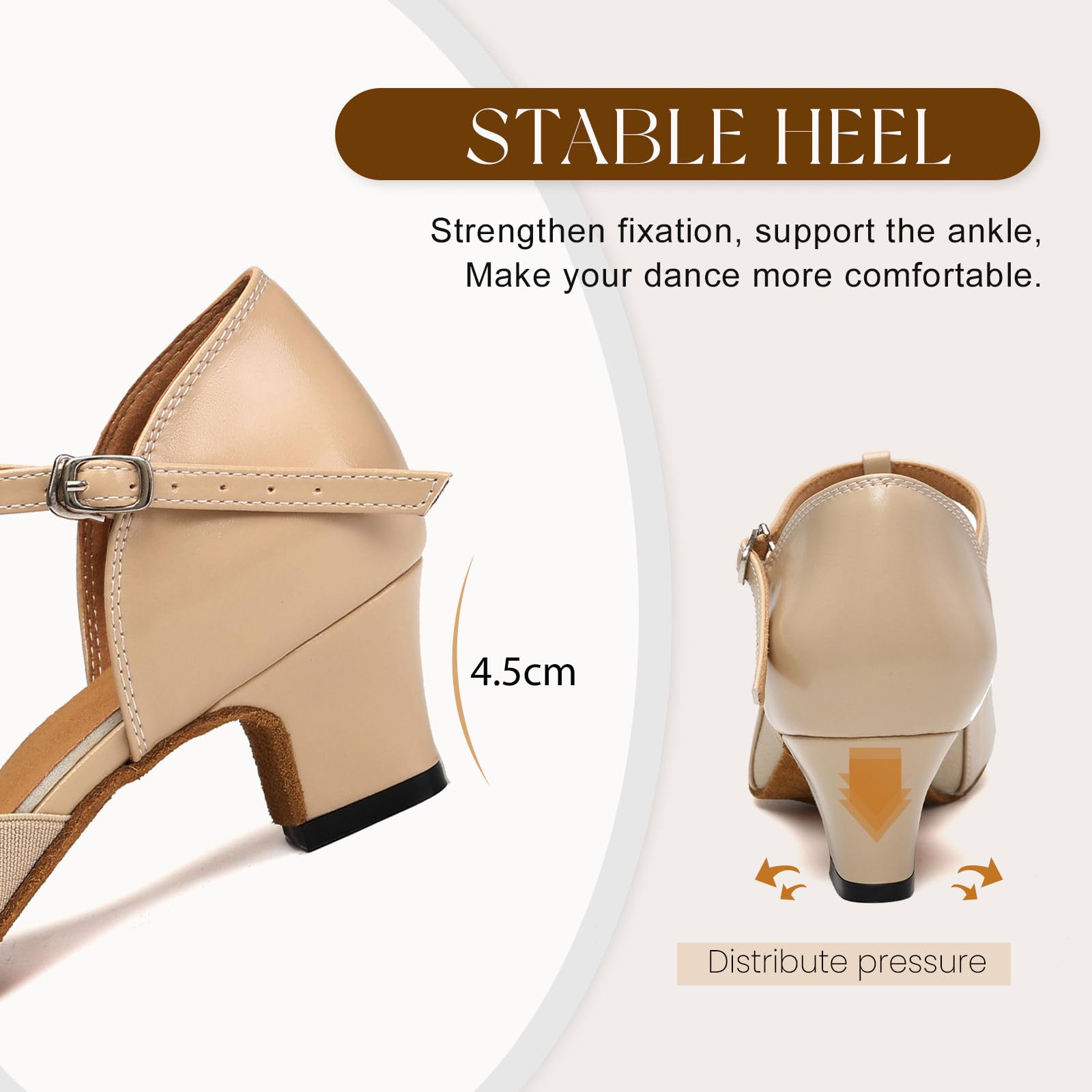Tanzschuhe Damen Standard und Latein Geschlossen Bachata Tango Tanzschuhe Salsa Ballsaal Tanz Sandalen mit 4cm Absatz
